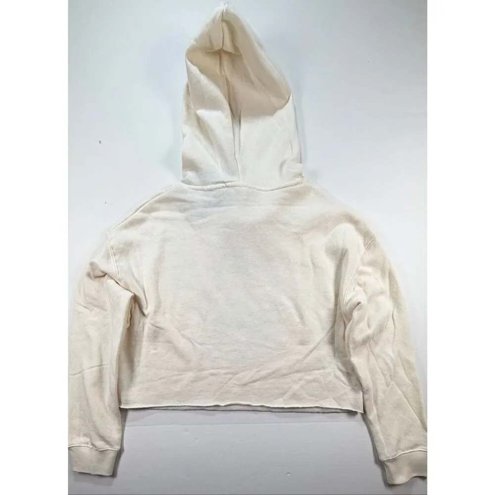 Quinnipiac University Cropped Hoodie Cream Fleece Sweatshirt Size Small NWT CT - Picture 5 of 11